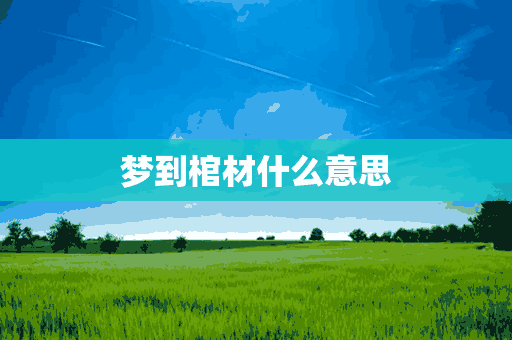 梦到棺材什么意思(做梦梦到棺材什么意思)